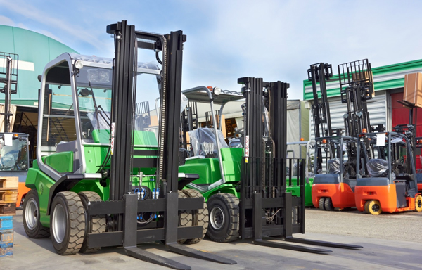 Forklift machine prices displayed at forklift dealer